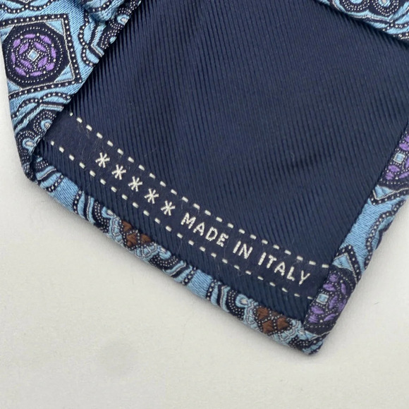 Ermenegildo Zegna Silk Tie, Blue, RETAIL $175, Made in Italy - Picture 6 of 7